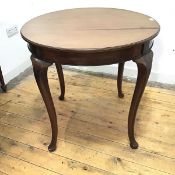 A 1930s simulated walnut centre table, the rectangular top with moulded edge on four cabriole