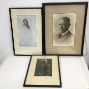 A photograph of a drawing by Muirhead Bone, of Joseph Conrad (30cm x 18cm), and a photograph of a