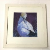 John Threlfall, Portrait of a Seabird Grooming, pastel, signed bottom left (25cm x 24cm)