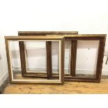 Three gilt and moulded picture frames (181cm x 96cm)