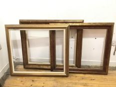 Three gilt and moulded picture frames (181cm x 96cm)