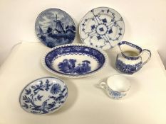 A mixed lot of china including a Doulton shallow oval bowl with scalloped and pierced edge, with a