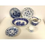 A mixed lot of china including a Doulton shallow oval bowl with scalloped and pierced edge, with a