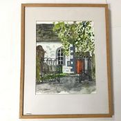 Shirley Spotteswoode, Kirkgunzeon, Church Gates, watercolour, signed bottom left (32cm x 26cm)