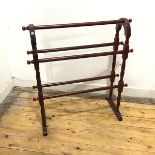 A five bar towel rail with arched and turned supports (78cm x 72cm x 32cm)