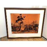 A stylised Forrest Scene at Twilight, print, signed in the plate and dated bottom right, 1968 (