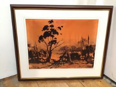 A stylised Forrest Scene at Twilight, print, signed in the plate and dated bottom right, 1968 (