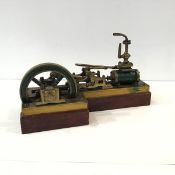 A hand-built model of a horizontal mill engine, the single cylinder, uni-directional, double-