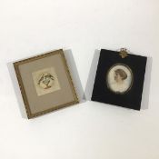 English School, c. 1900, a portrait miniature of a lady, a corsage at her breast, oval,