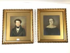 Scottish School, c. 1840, John and Agnes Cormack, a pair of portraits, pastel, unsigned, framed. One