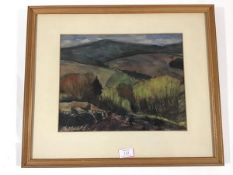 W.S. Wilson (Scottish, 20th Century), Tweed Valley Near Elibank, signed lower left, pastel,