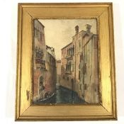 19th Century School, A Venetian Canal, unsigned, watercolour, framed. 45cm by 34.5cm