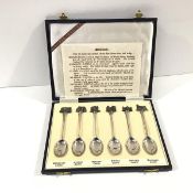 A cased set of six Edward VIII Scottish silver "Castles" commemorative teaspoons, Saunders