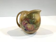 An unusual Royal Winton hand-painted pitcher, c. 1940-50, decorated with strawberries, grapes and