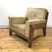 A rare 1950's walnut lounge chair by Morris of Glasgow, probably designed by Neil Morris, the