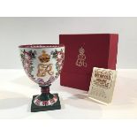 A Royal Doulton Wemyss Ware commemorative goblet, 1980, no. 74 of a limited edition of 500,