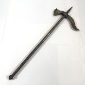 An Indo-Persian tabar / zaghnal battle axe, of characteristic form, the blade with damascened