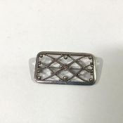 Georg Jensen, a sterling silver brooch, no. 266, by Harald Nielsen, of rectangular form of lattice