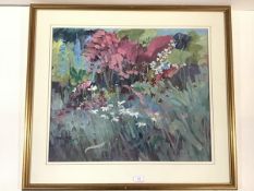 •Enid Foote Watts (Scottish, 1924-2003), Pink Shrubs, Greenbank, signed lower left and dated 1989,