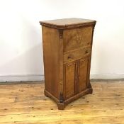 A small inlaid walnut secretaire cabinet, third quarter of the 19th century, the string-inlaid