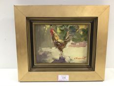 Andriy Yalanskyi (Russian, b. 1959), Chicken, signed lower right, oil on canvas, inscribed verso,