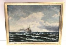 British School, c. 1900, A Steamer in Choppy Seas, possibly by John Howard Lyon (1870-1921), oil