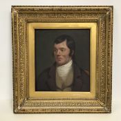 British School, 19th Century, Portrait of Robert Burns, unsigned, oil on board, in a gilt-