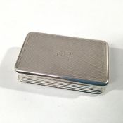 A George III silver snuff box, John Linnit & William Atkinson, London 1813, rectangular, with engine