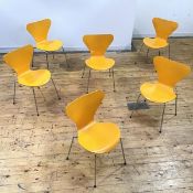 Arne Jacobsen, a set of six Series 7 chairs for Fritz Hansen, each with one-piece laminated back and