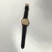 A 1950's Chronographe Suisse 18ct gold-cased gentleman's wristwatch, the dial with Arabic and