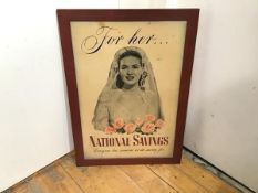 A National Savings Advertisment poster depicting a Bride in Wedding Dress, possibly by Bary Hicks,