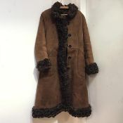 An Antartex Loch Lomond lady's vintage full length sheepskin coat in deep chocolate brown with