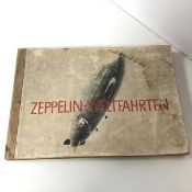 A 1930s Zeppelin cigarette card album, the German text allows for spaces to fill with cigarette