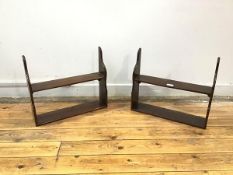 A pair of mahogany spice racks, each with pair of shelves supported by shaped sides (40cm x 47cm x