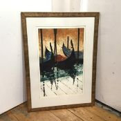 Pamela Knight, Lagoon Creatures III, screenprint, signed and dated bottom right, 2000, also bears