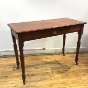 A late Victorian walnut side table, bearing label for Cranston and Ellis of Edinburgh,