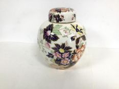 A 1930s Masons Mandarin pattern ginger jar with floral decoration and gilt highlights, back stamp to