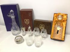 A collection of Edinburgh cut crystal including two decanters, two tumblers, two brandy goblets, a