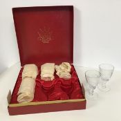 A set of six Coronet hand cut crystal sherry glasses in original box (h.12cm x d.6.5cm)