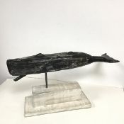 A New England style weather vane in the form of a Sperm Whale, with articulated jaw and tail,