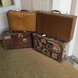 A set of four vintage suitcases by various makers including Everwear, Revelation A Boswall of