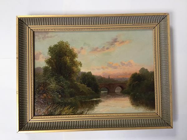 R. Fenson, a.k.a. Henry Maidment (1889-1914), River Landscape, oil on canvas (23cm x 33cm)