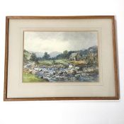 W. Sinclair, Rural Scene, Mill by a River, watercolour, signed and dated bottom right, 1895 (23cm