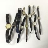 An assortment of gentlemen's and lady's wristwatches including a Fero with a rolled gold strap,