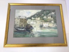 Cornish School, Polperro, Cornwall, watercolour, signed and dated 1958, bottom left (32cm x 48cm)