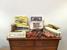 A collection of model railway track and trains, principally American made, to include engines from