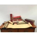 A collection of pianola music rolls, some in original boxes, mostly Classical music and Operas (