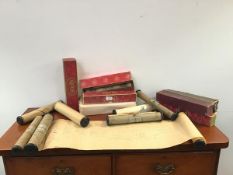 A collection of pianola music rolls, some in original boxes, mostly Classical music and Operas (