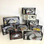 James Bond interest: a collection of Corgi James Bond model cars including Aston Martin, Lotus,