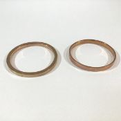 Two large 9ct gold bangles or armlets, hollow, stamped 375. Internal diameters 8.2cm, total weight